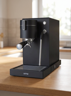 WPM Primus Coffee Machine on a wooden kitchen worktop